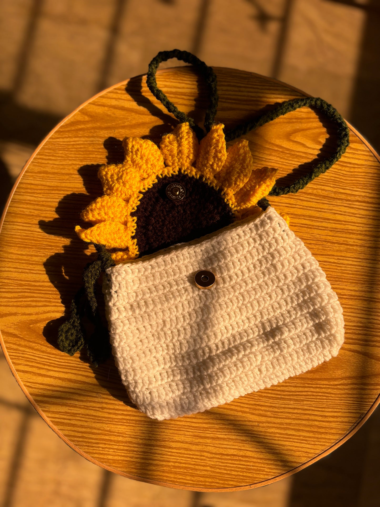 Crochet sunflower bag