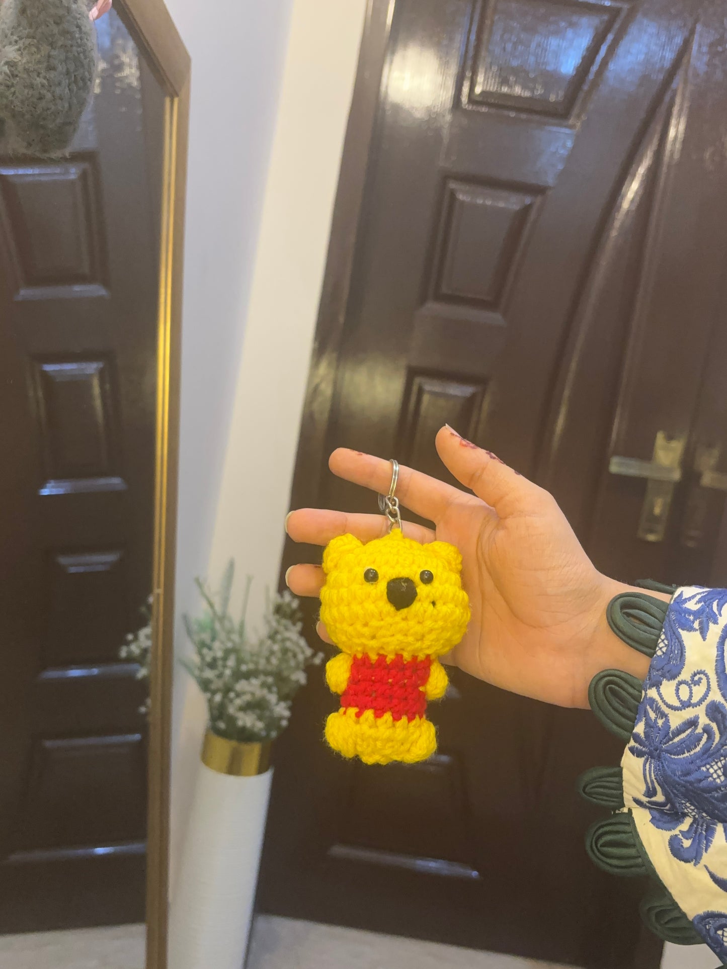 Crochet poo ketchain