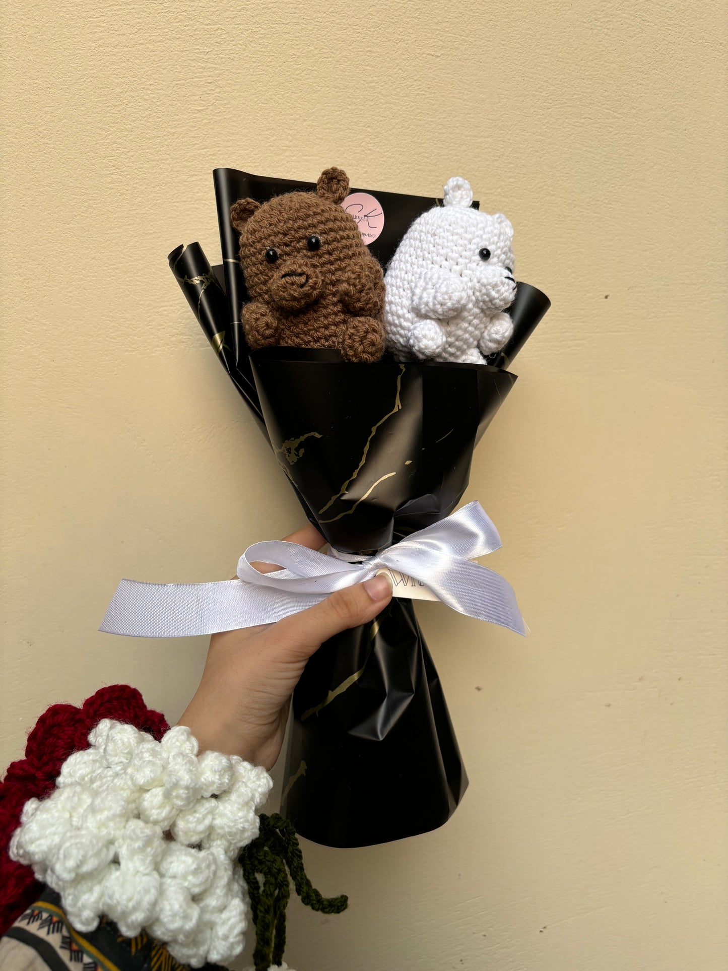Crochet bear bouquet