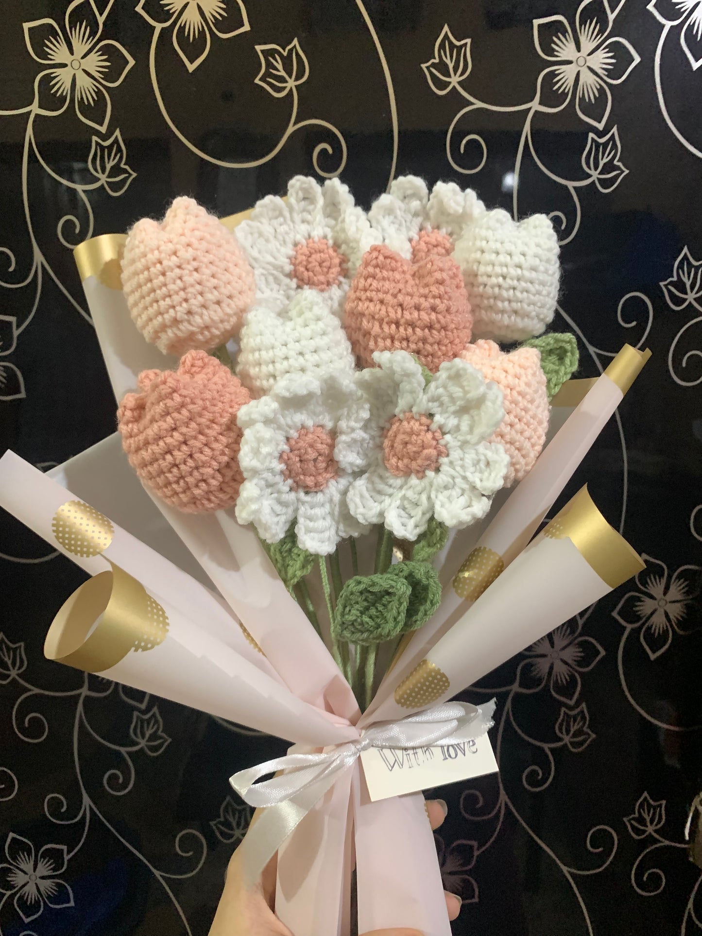 Crochet pastel bouquet