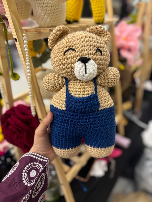 Crochet blue jumper teddy
