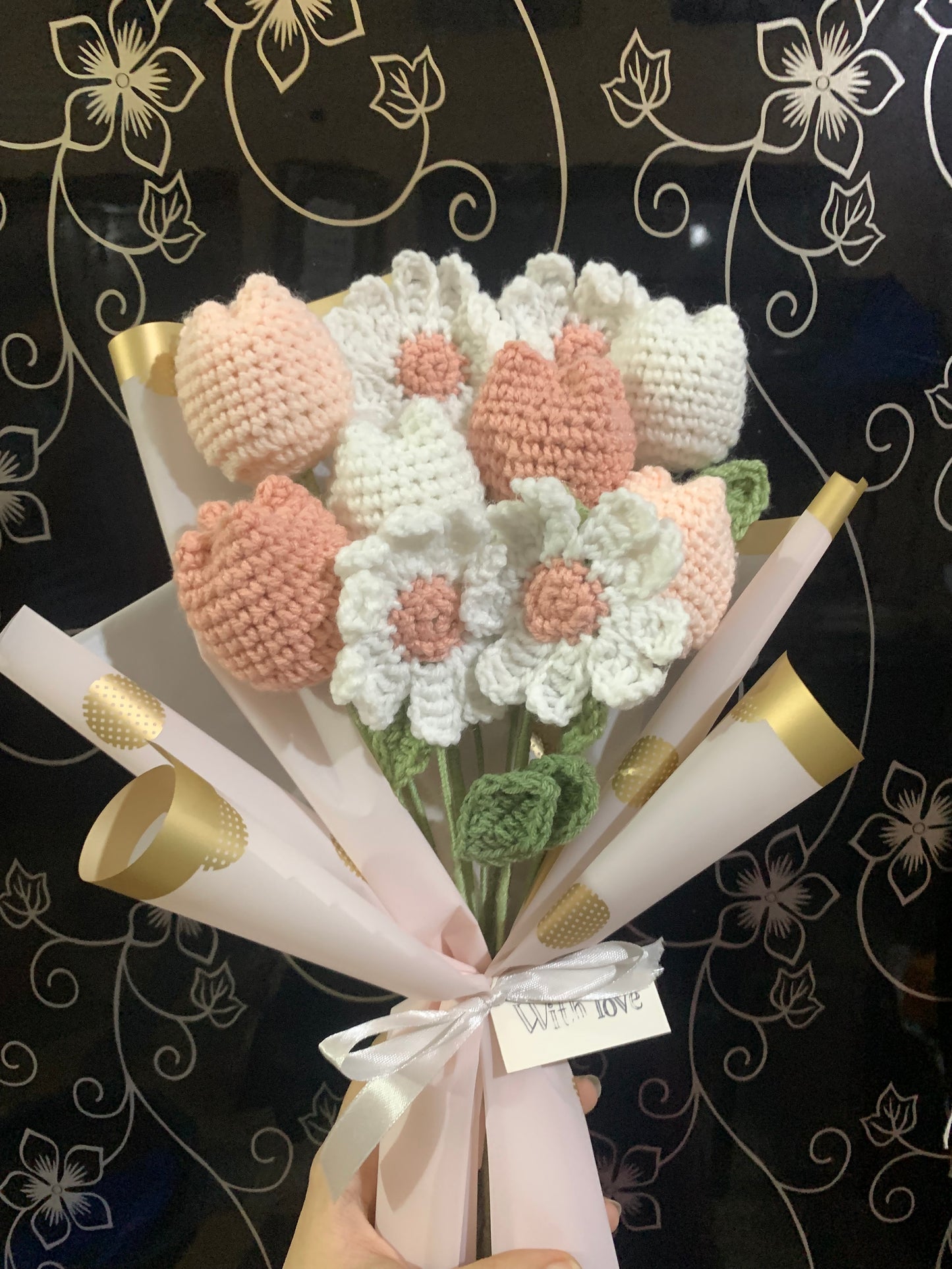 Crochet pastel bouquet