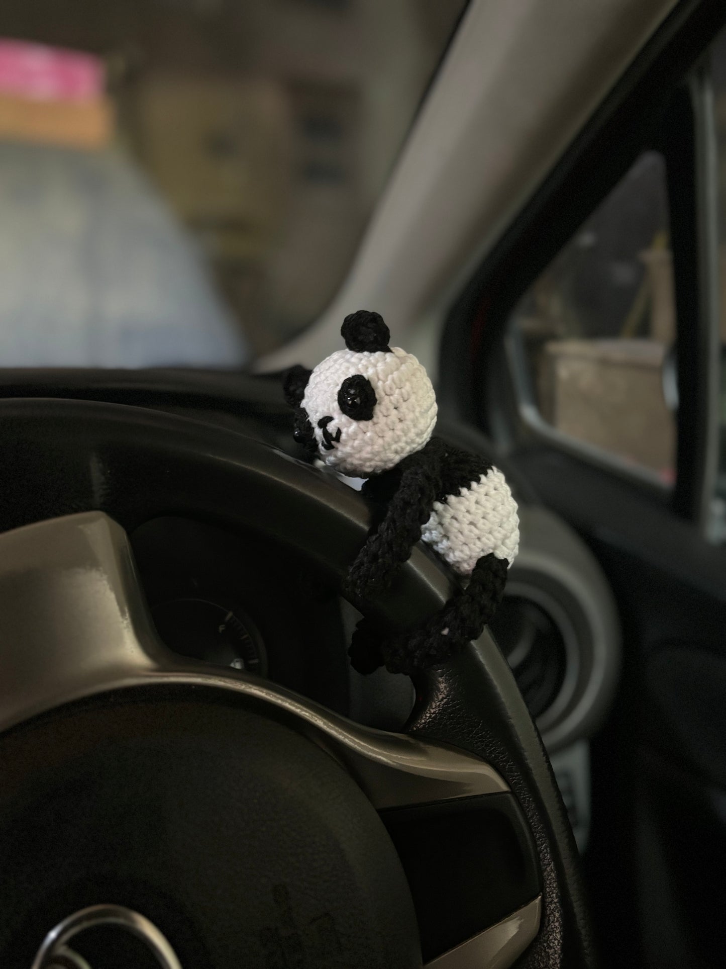 Crochet steering panda