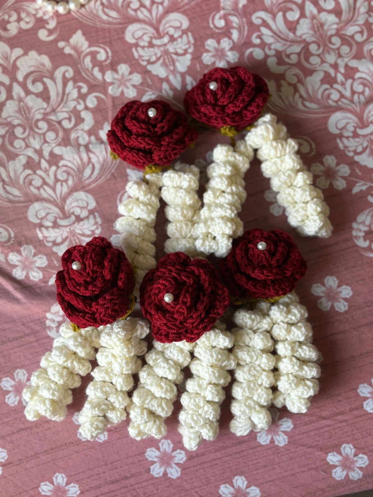 Crochet gajra hairpin