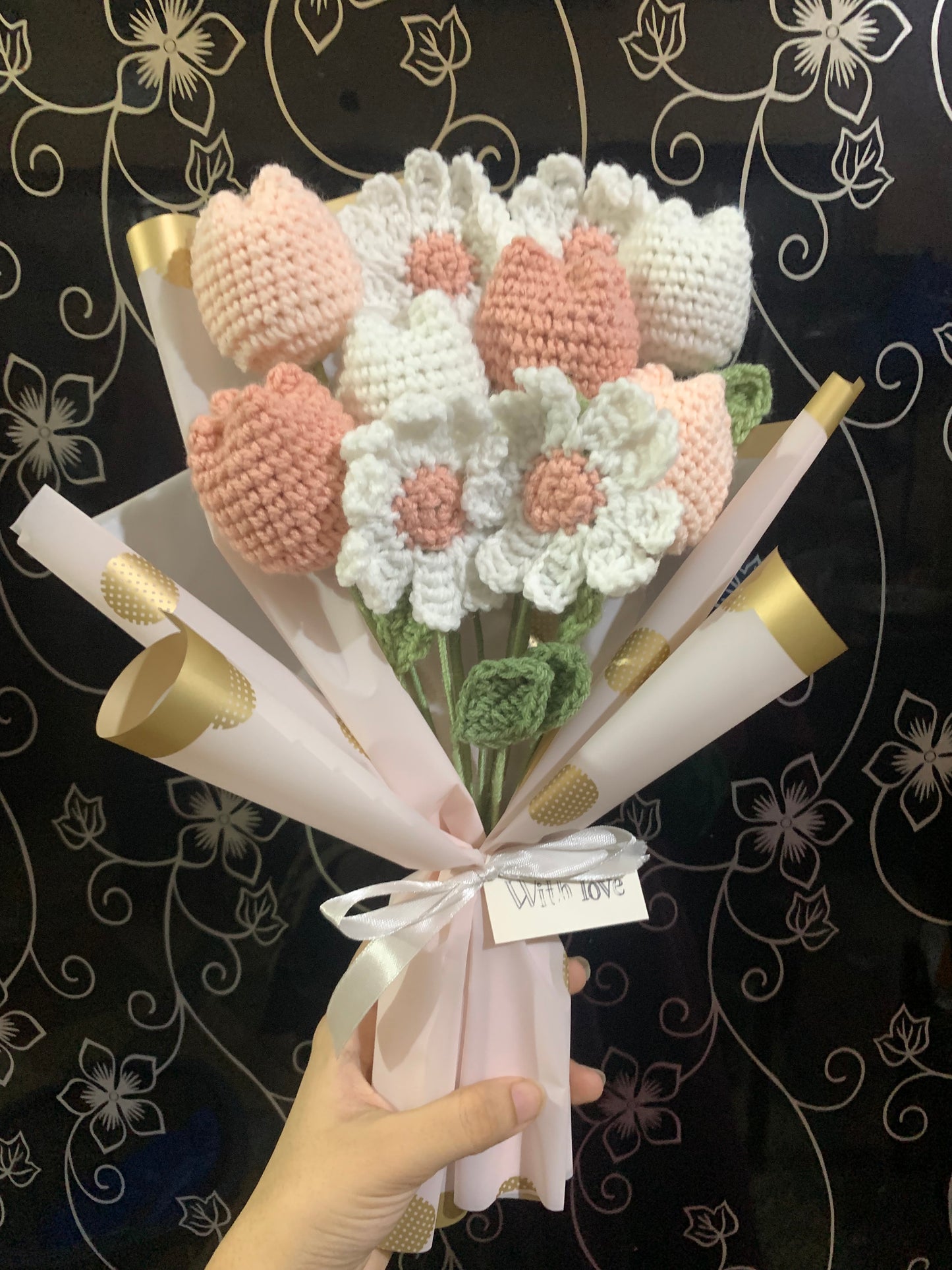 Crochet pastel bouquet