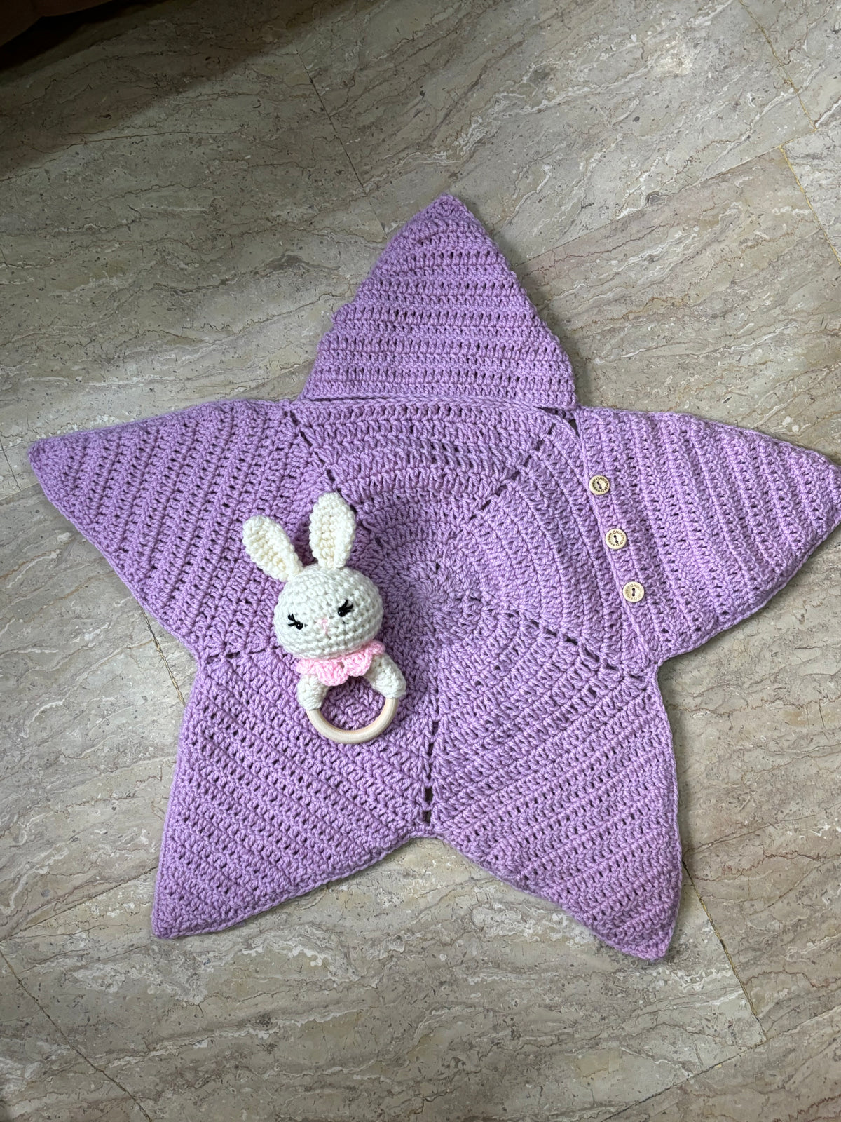 Crochet star baby romper (single colour)
