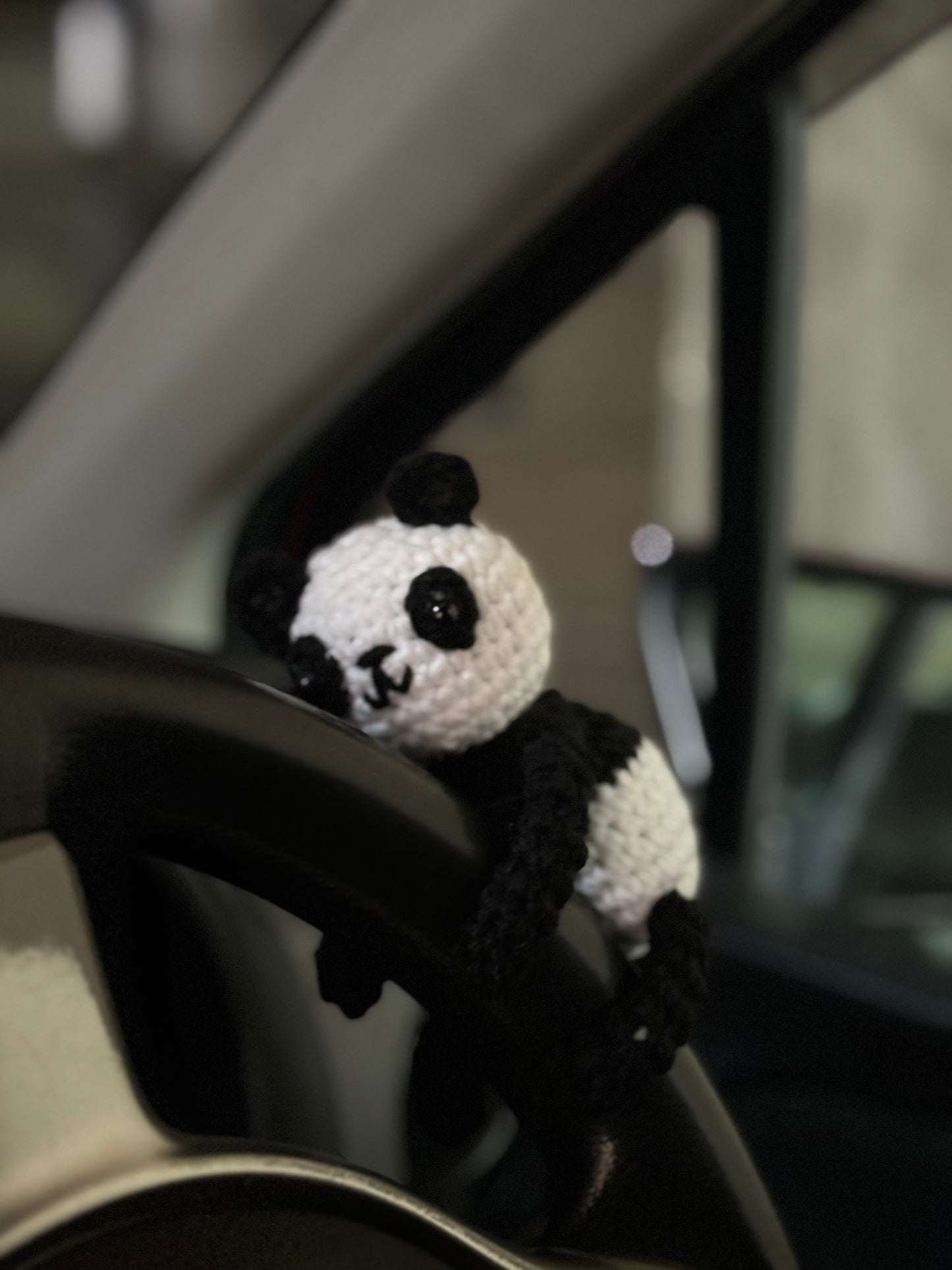 Crochet steering panda