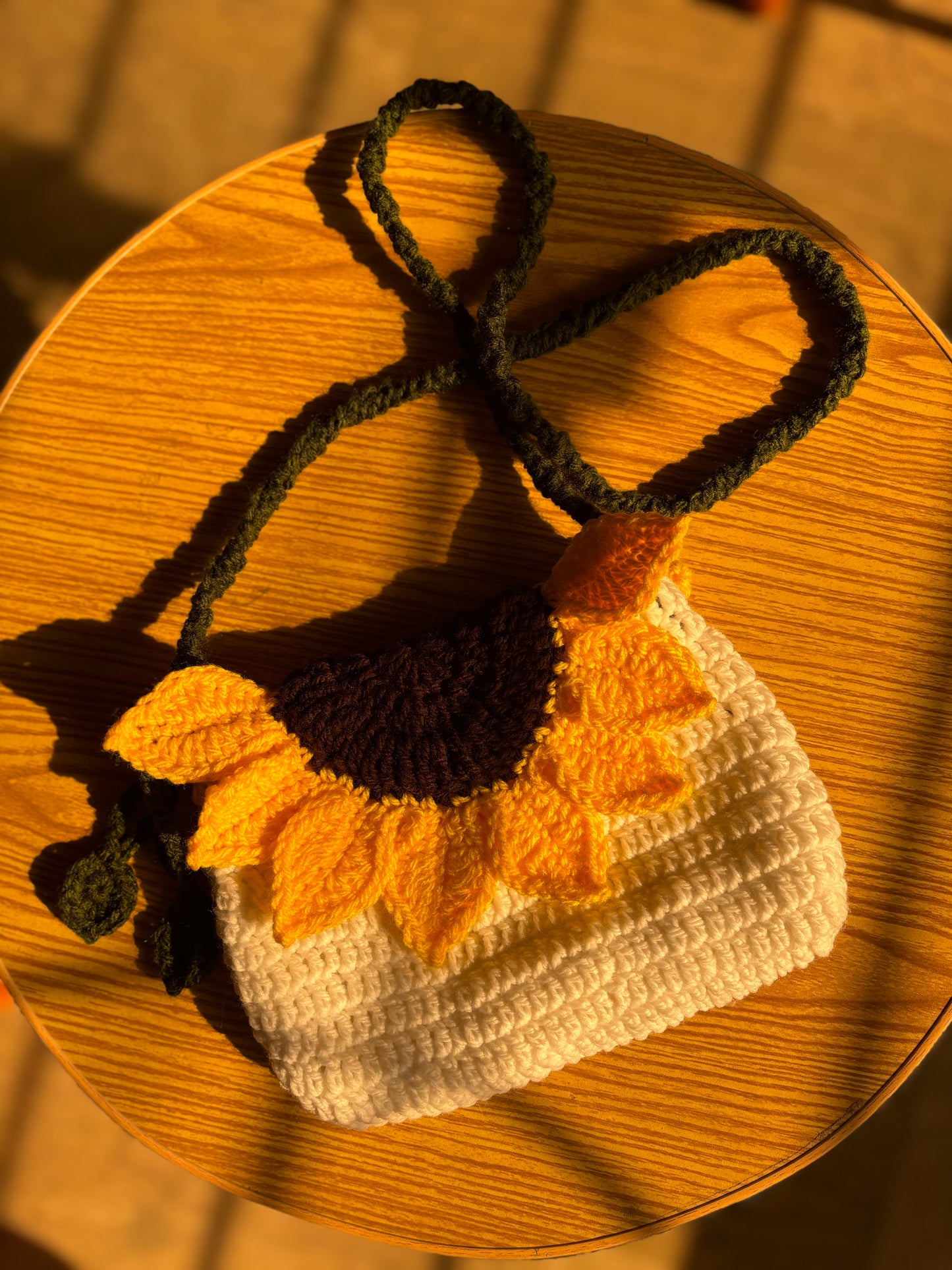 Crochet sunflower bag