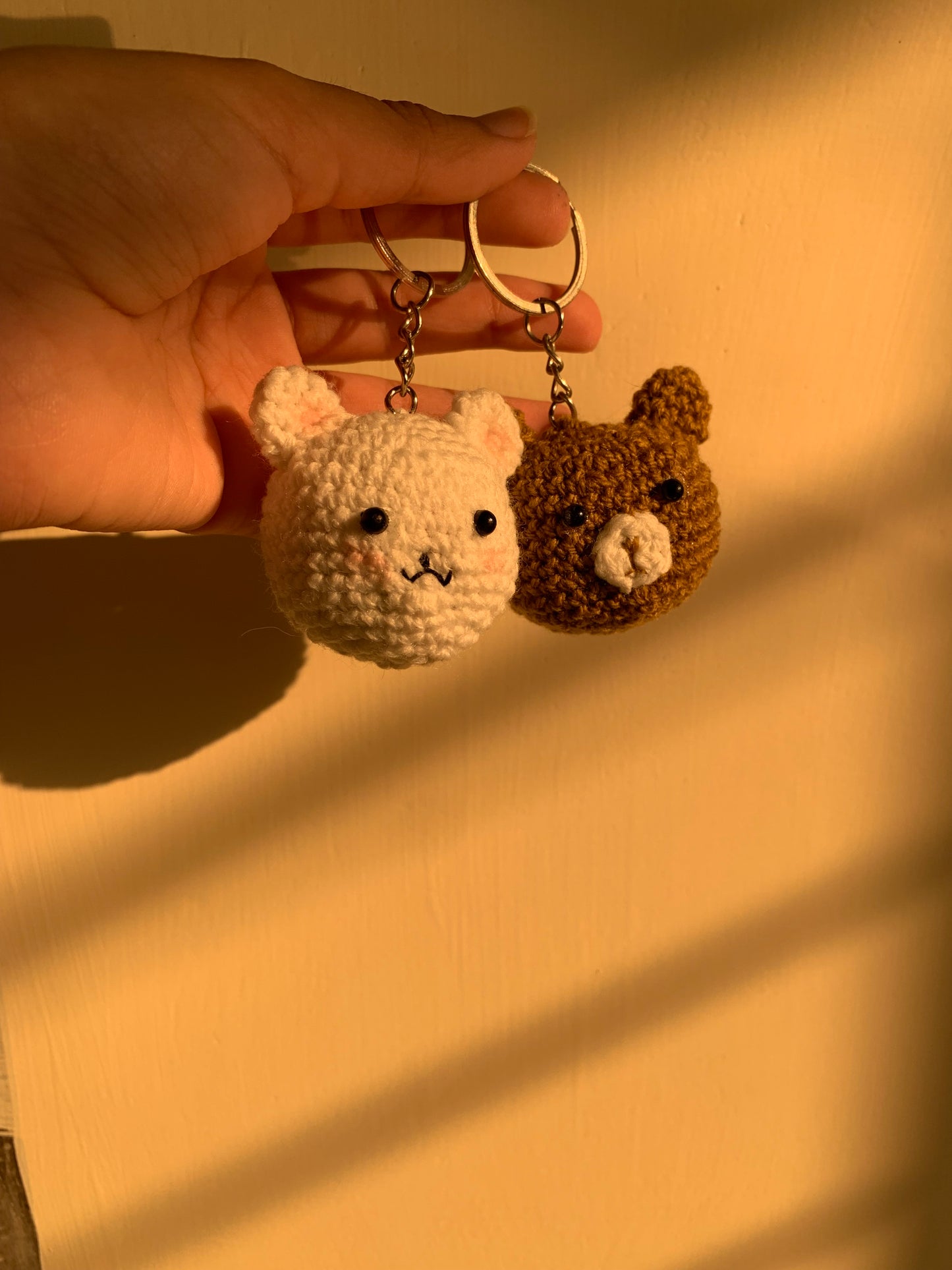 Crochet bear keychain