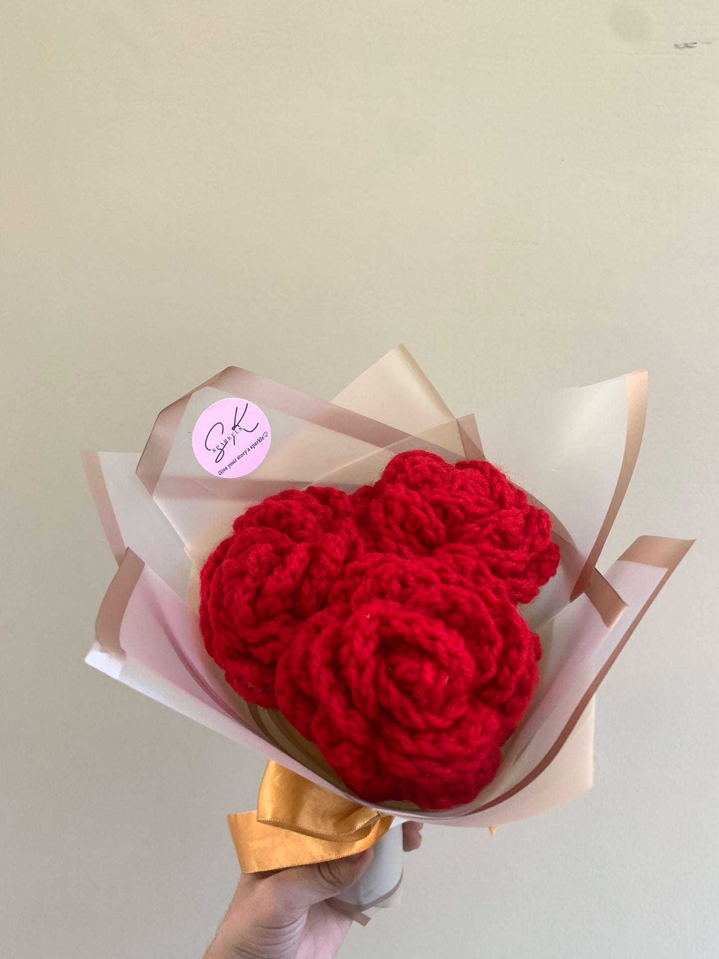 Crochet roses bouquet