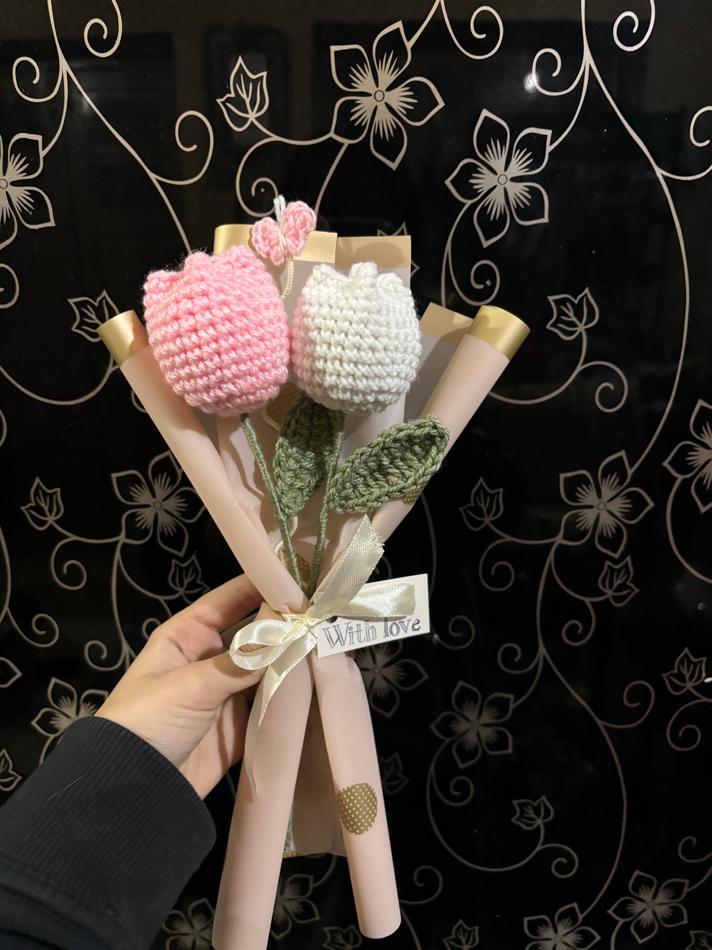 Crochet butterfly bouquet