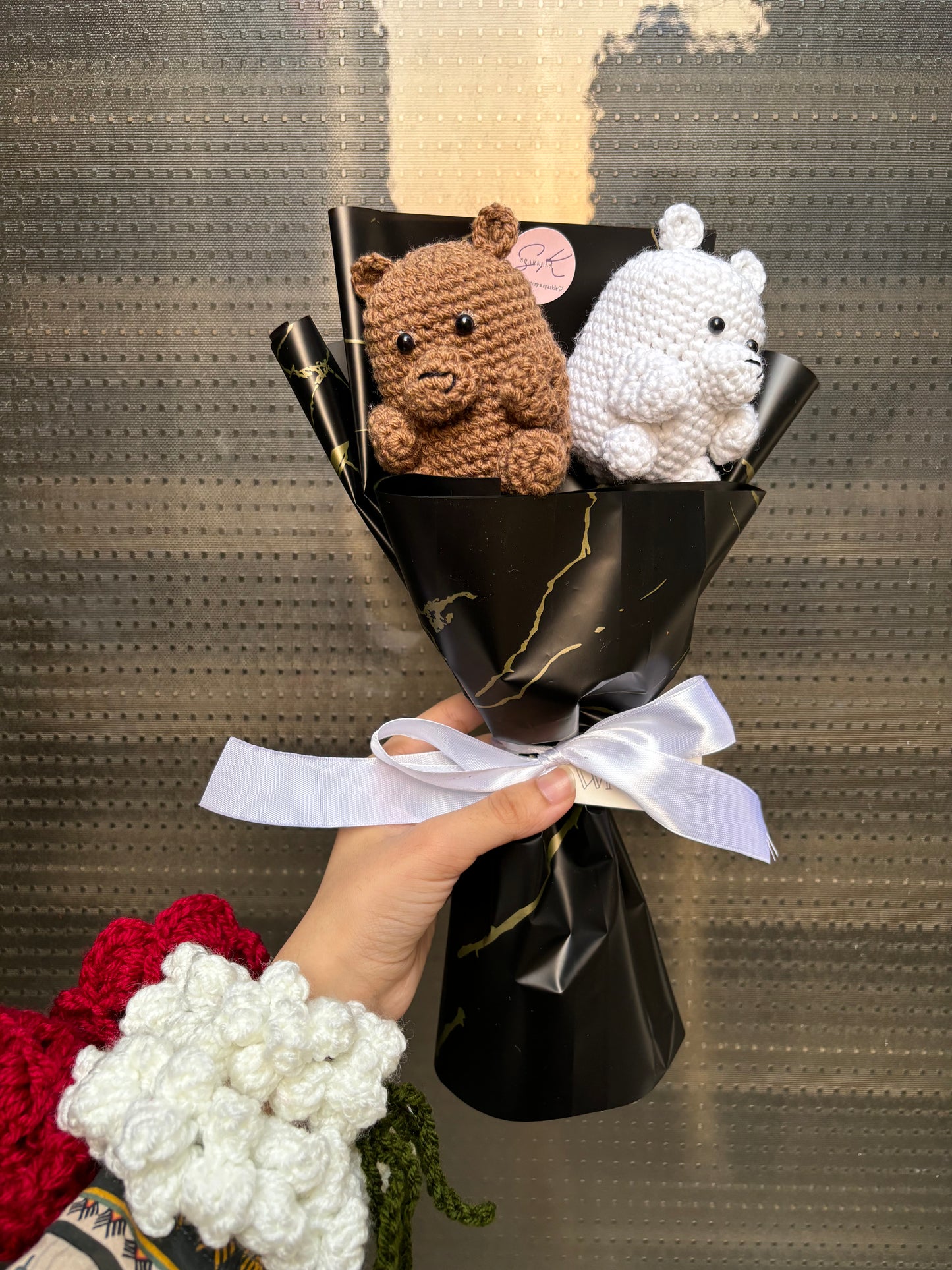 Crochet bear bouquet