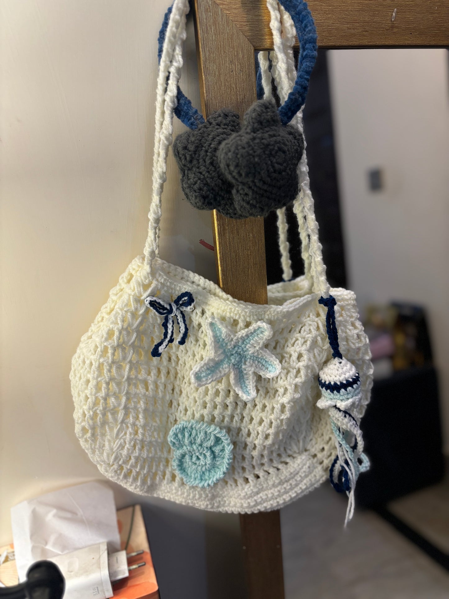Crochet sea themed bag