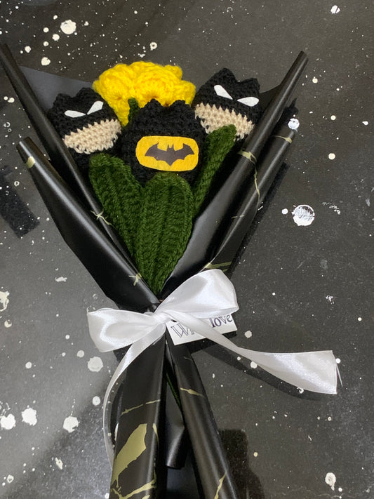 Crochet batman themed bouquet