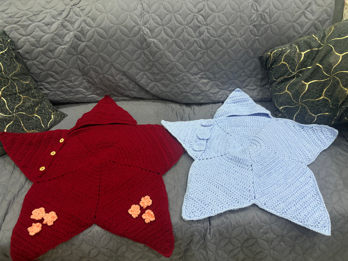 Crochet star baby romper (single colour)