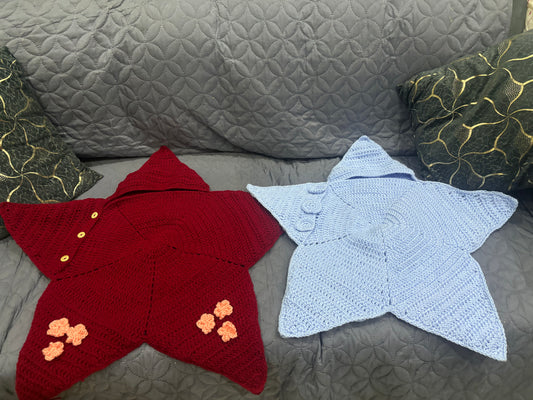 Crochet star baby romper (single colour)