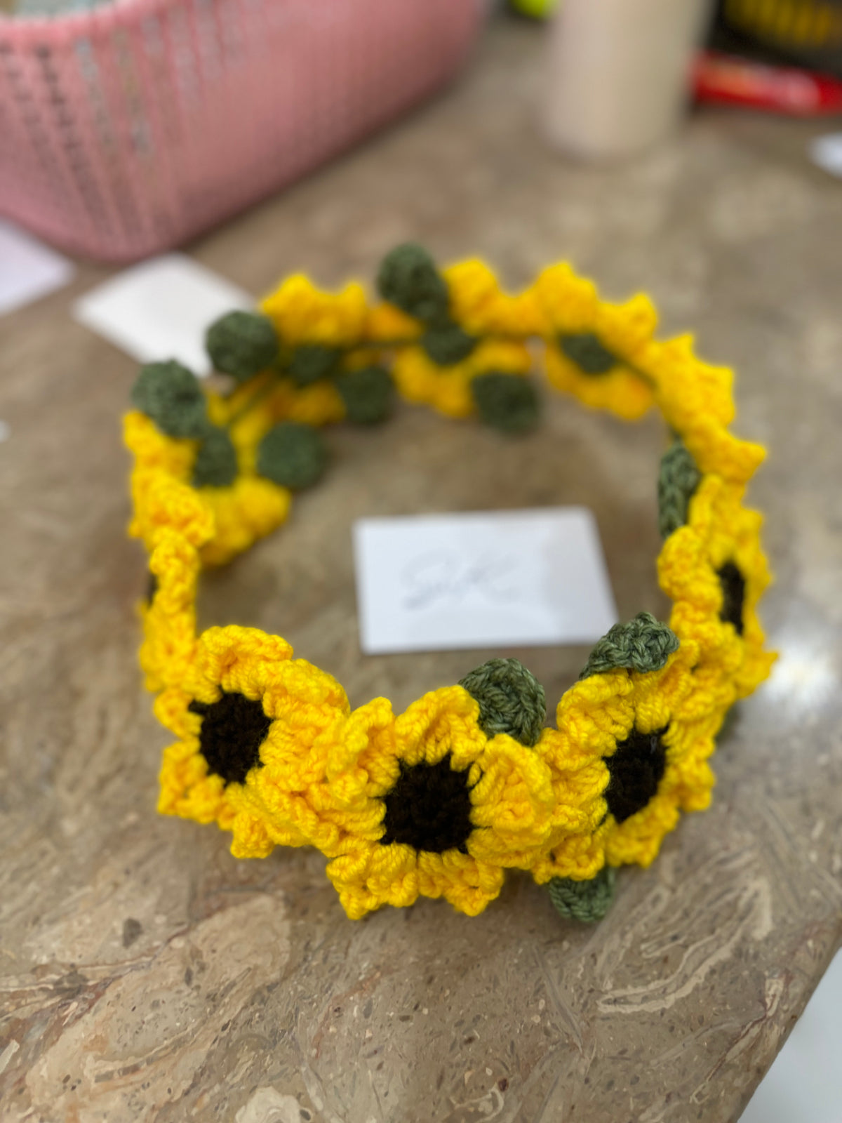 Crochet sunflower hairband / tiara