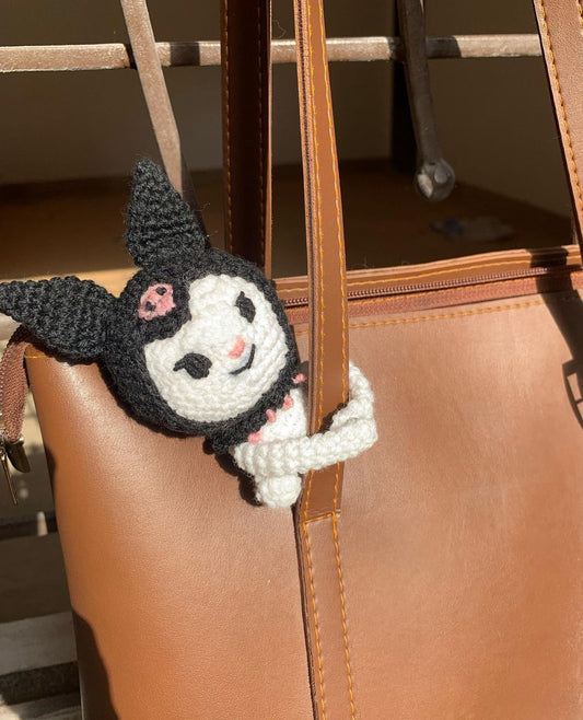 Crochet kuromi keychain/bag charm