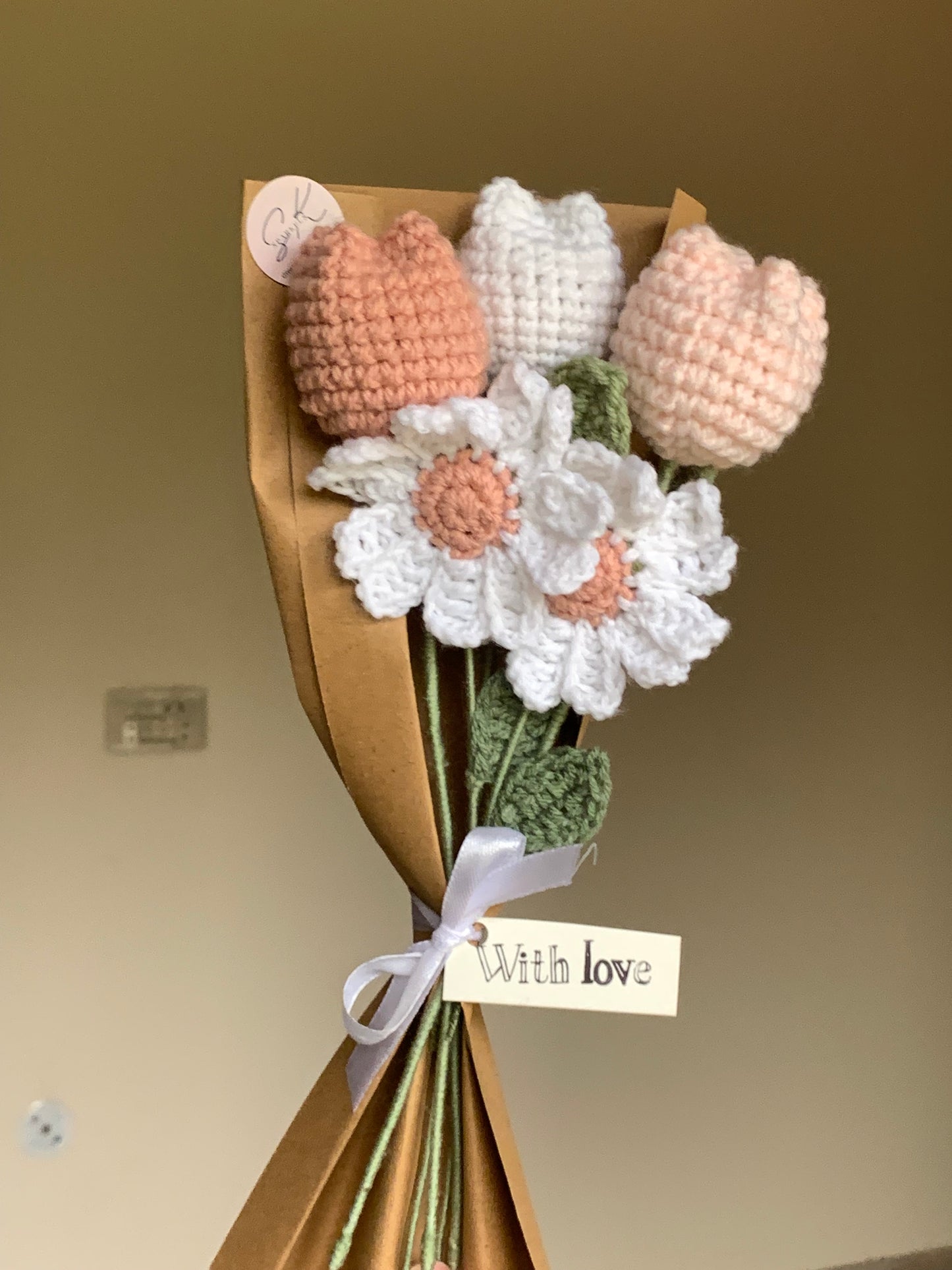 Crochet pastel bouquet