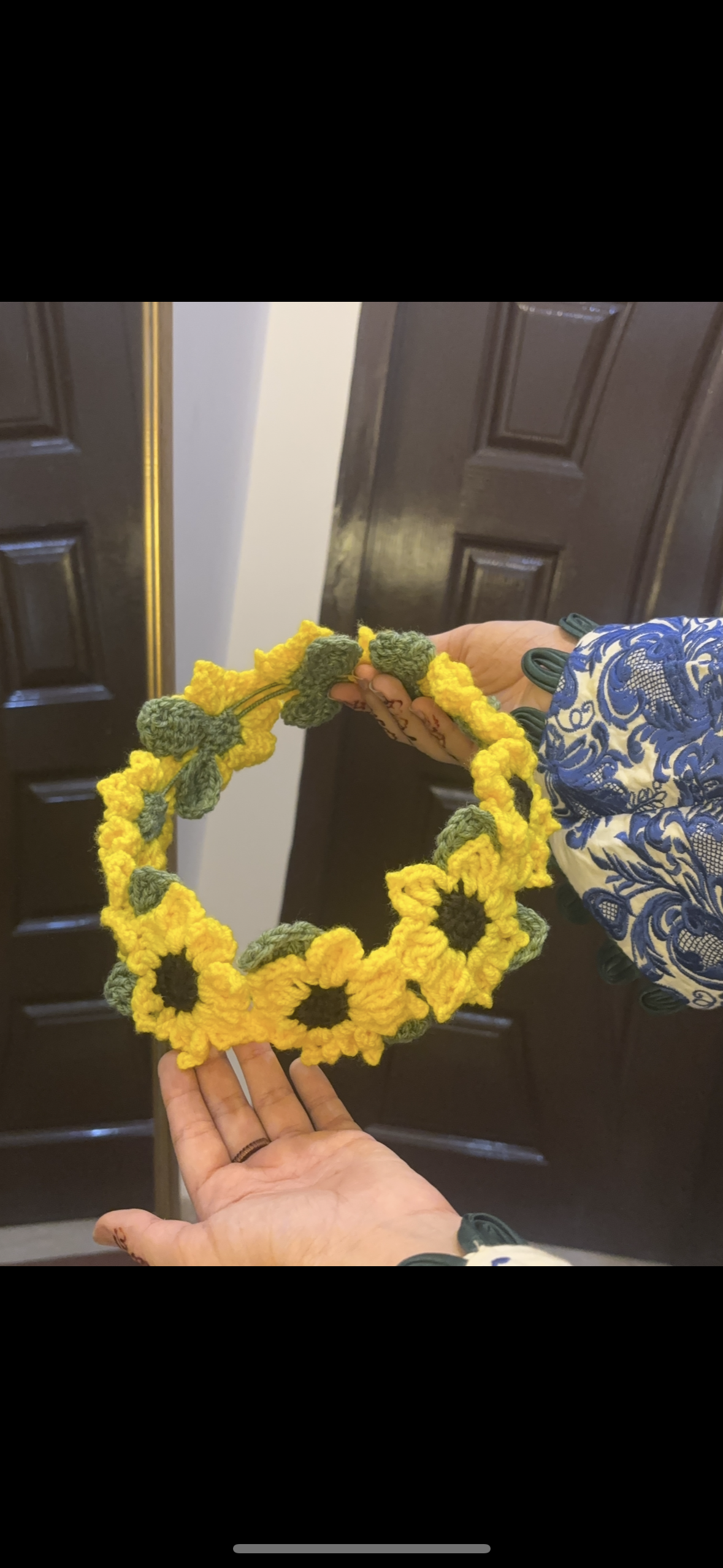 Crochet sunflower hairband / tiara