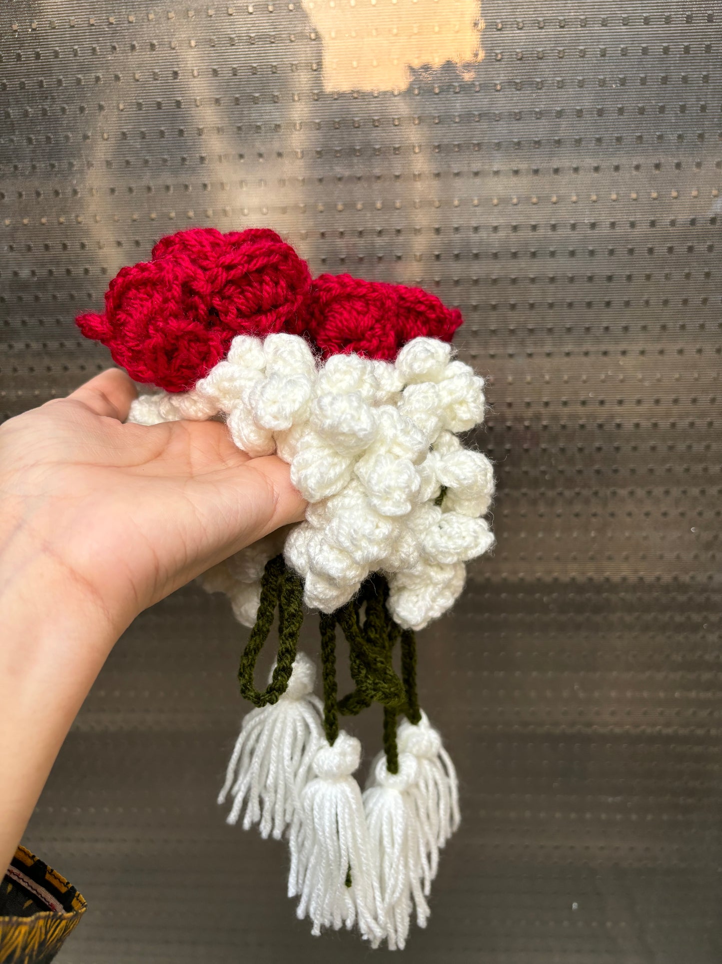 Crochet rose gajra pair