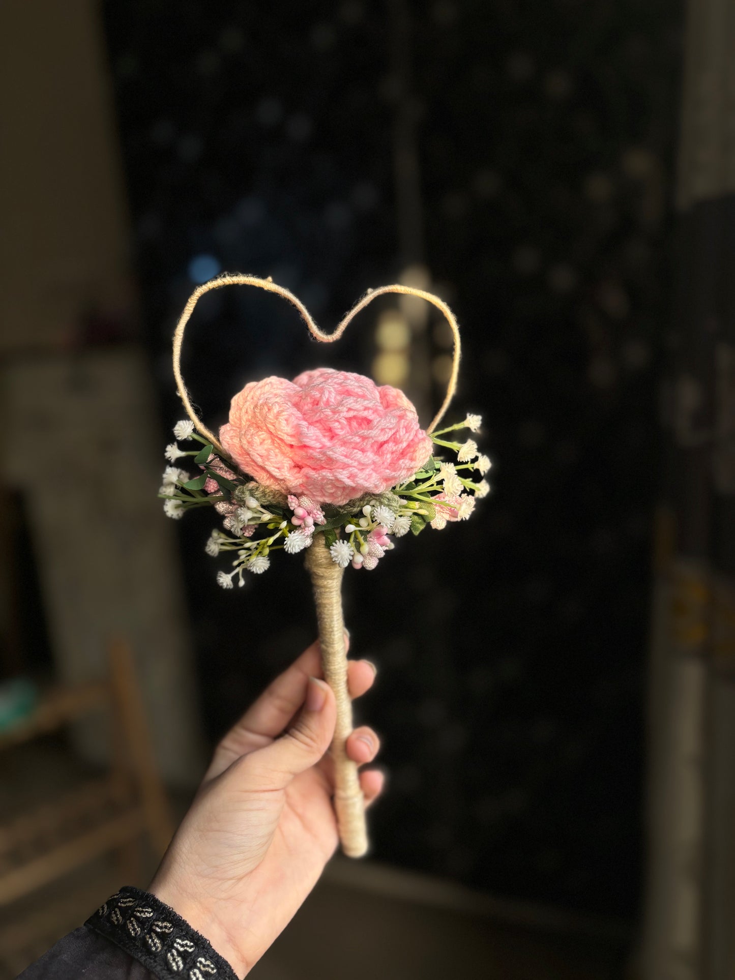 Crochet rose Nikkah pen