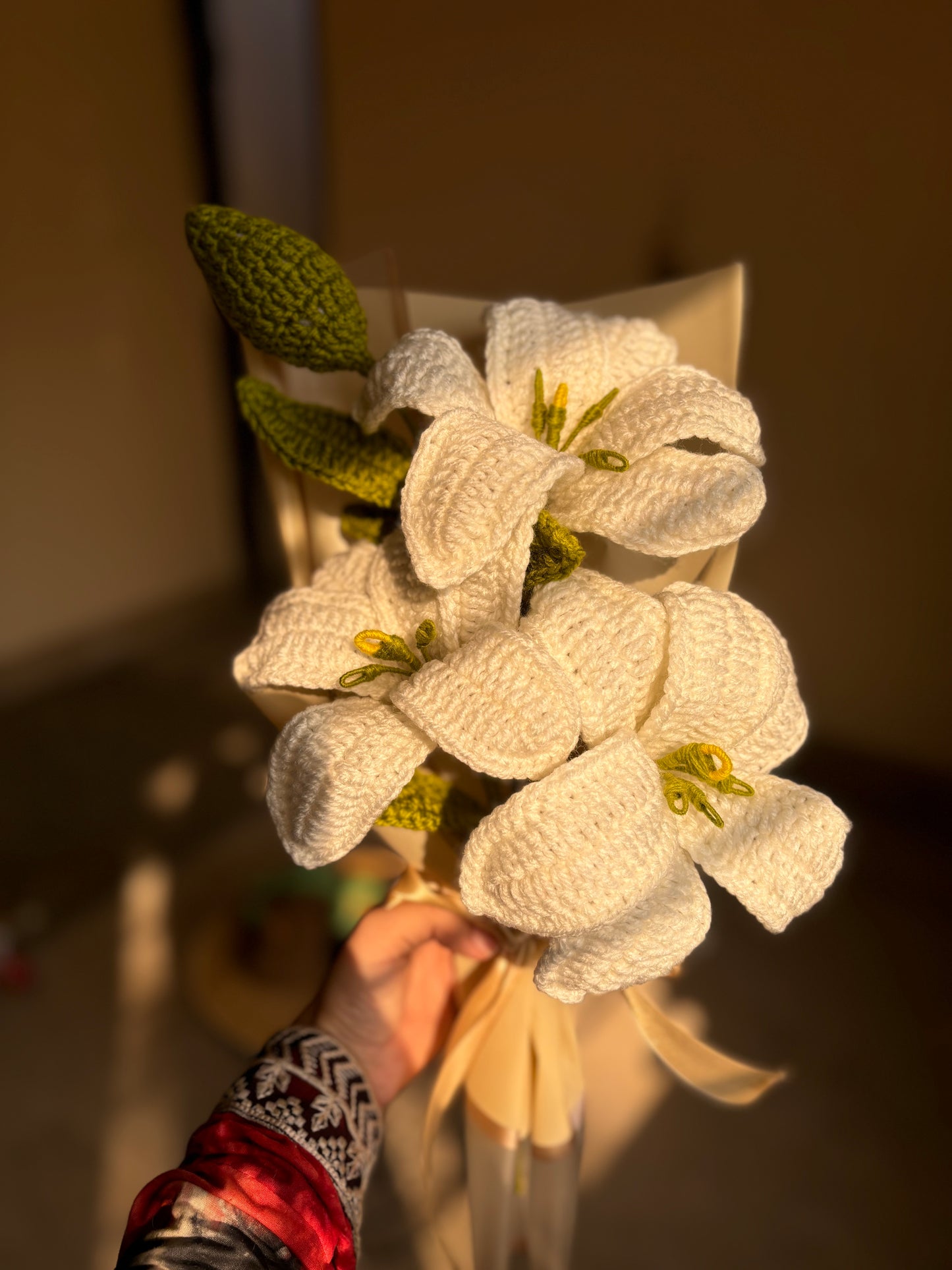 Crochet lily bouquet