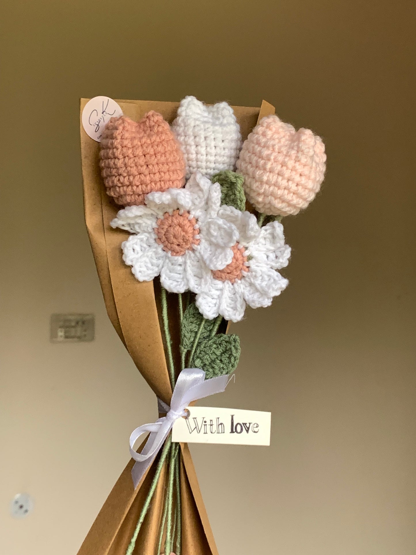 Crochet pastel bouquet