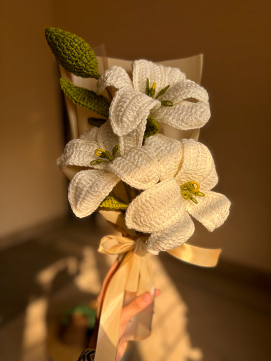 Crochet lily bouquet