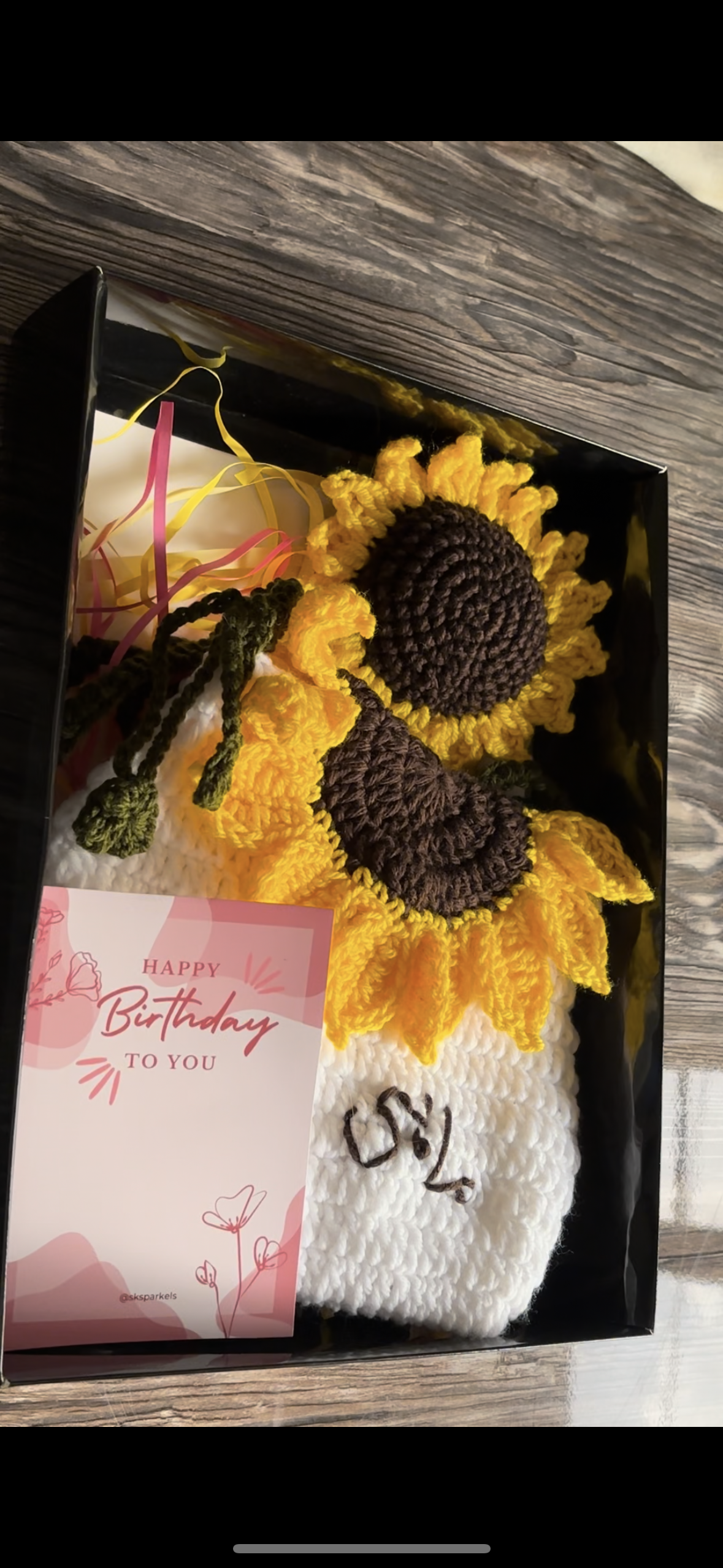 Sunflower themed gift box