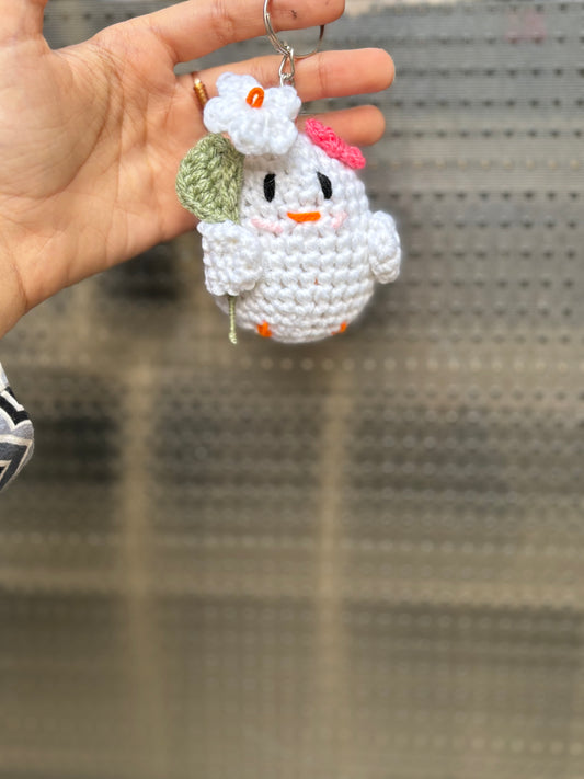 Crochet chick keychain