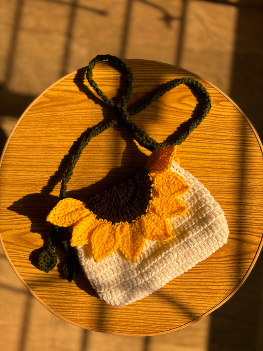 Crochet sunflower bag