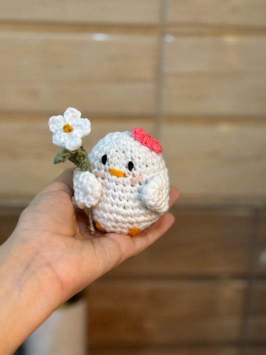 Crochet chick keychain