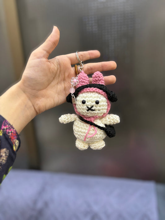 Crochet miffy keychain