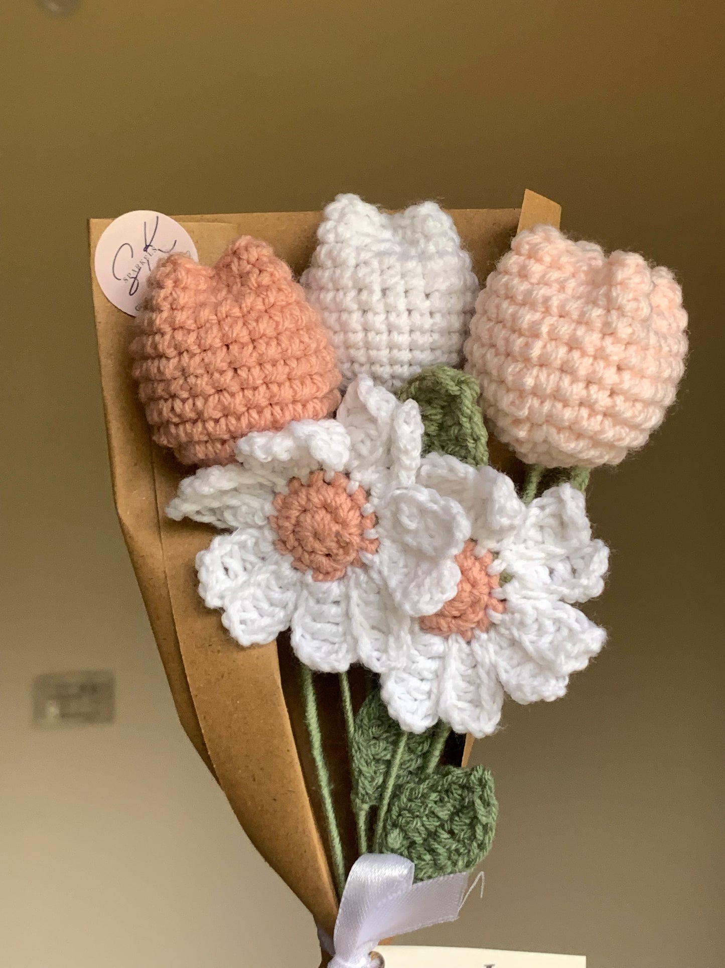 Crochet pastel bouquet