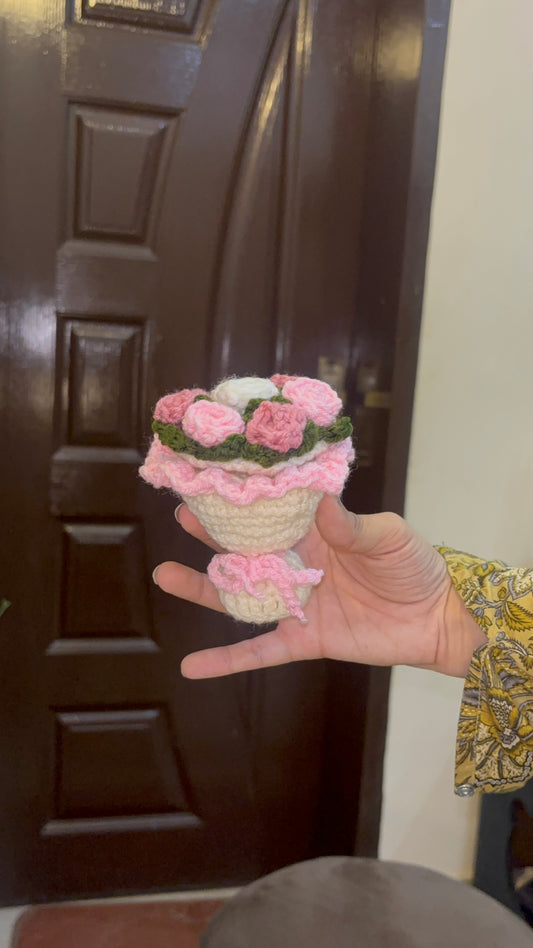 Crochet bouquet ring box