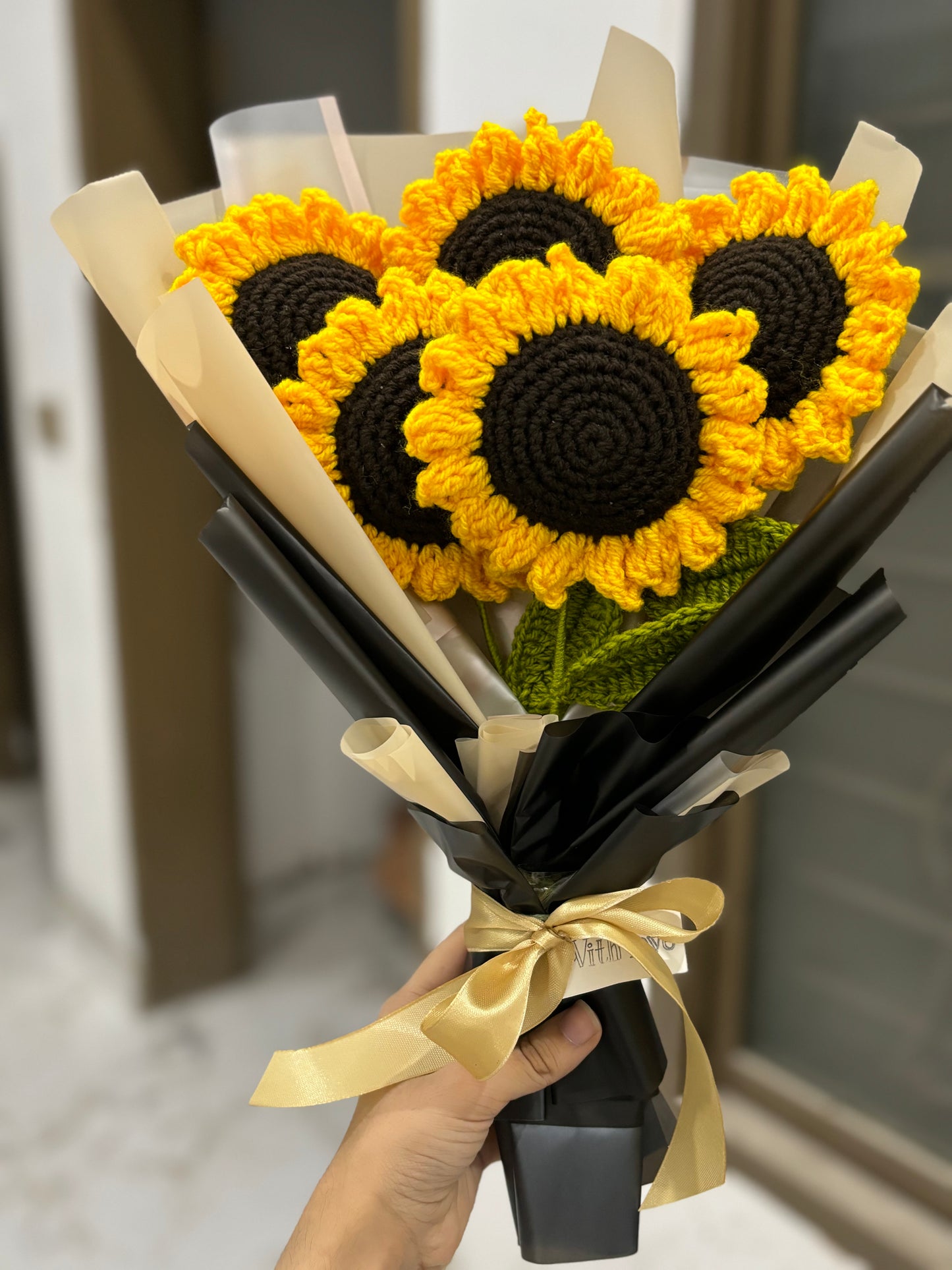 Crochet sunflower bouquet