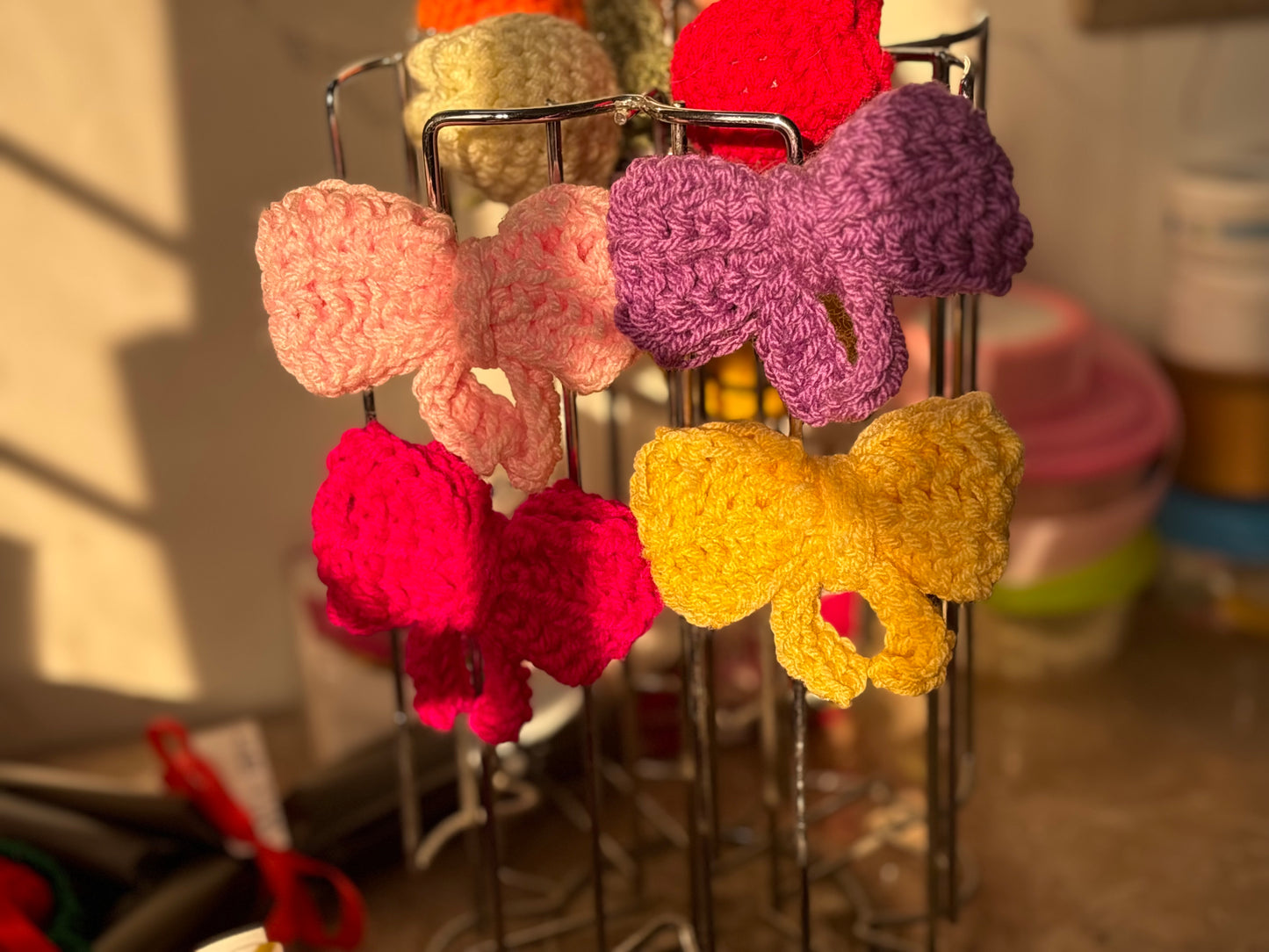 Crochet bow hairclips(alligator clip)