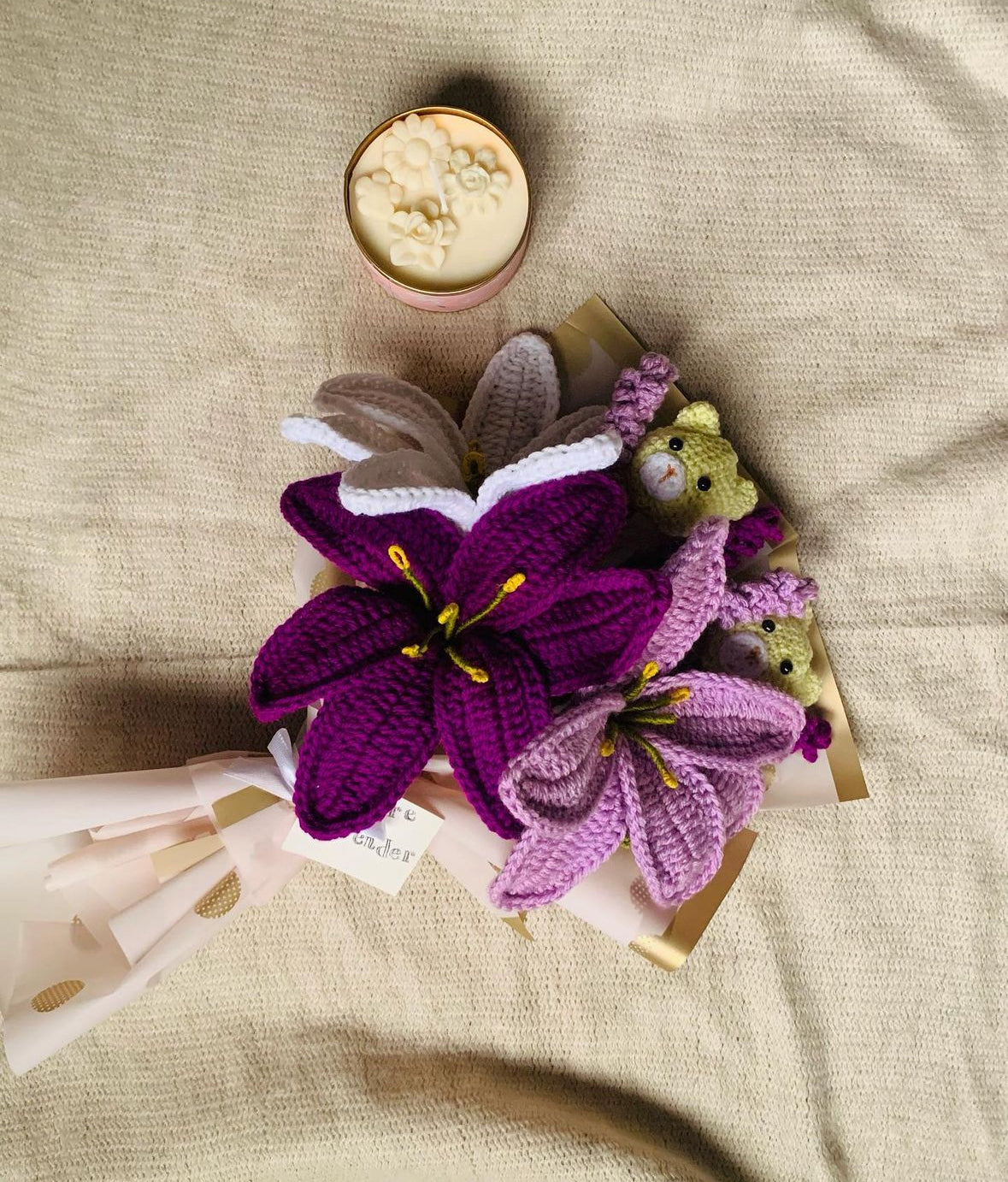 Crochet lily bouquet