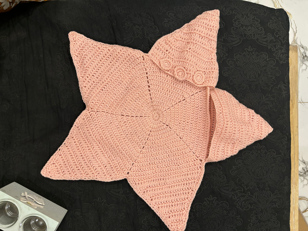 Crochet star baby romper (single colour)