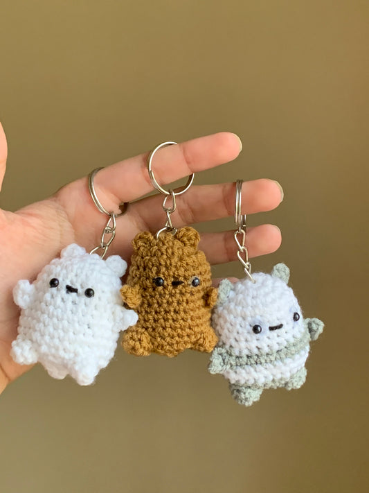 Crochet “we bare” bear keychains