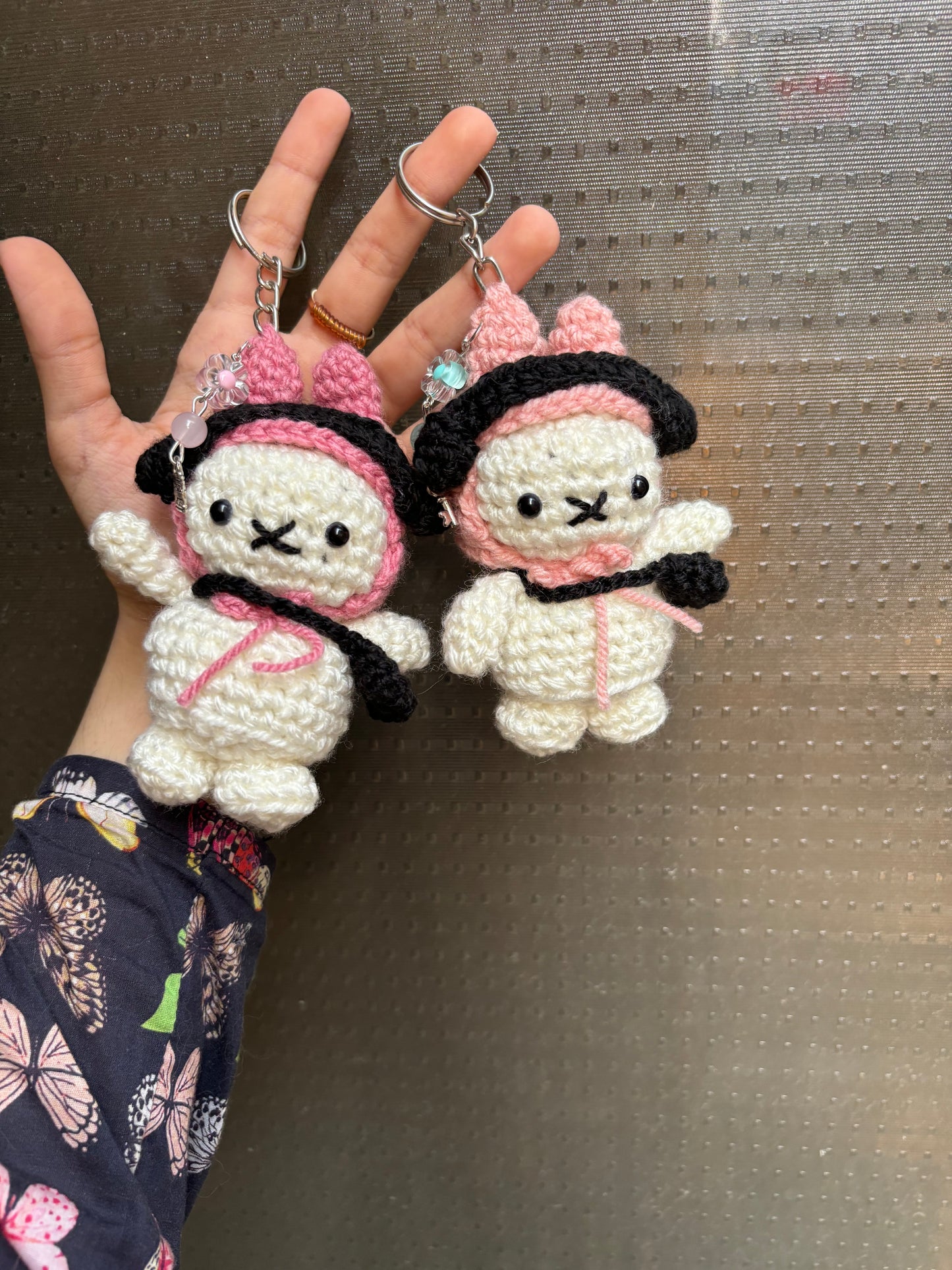 Crochet miffy keychain
