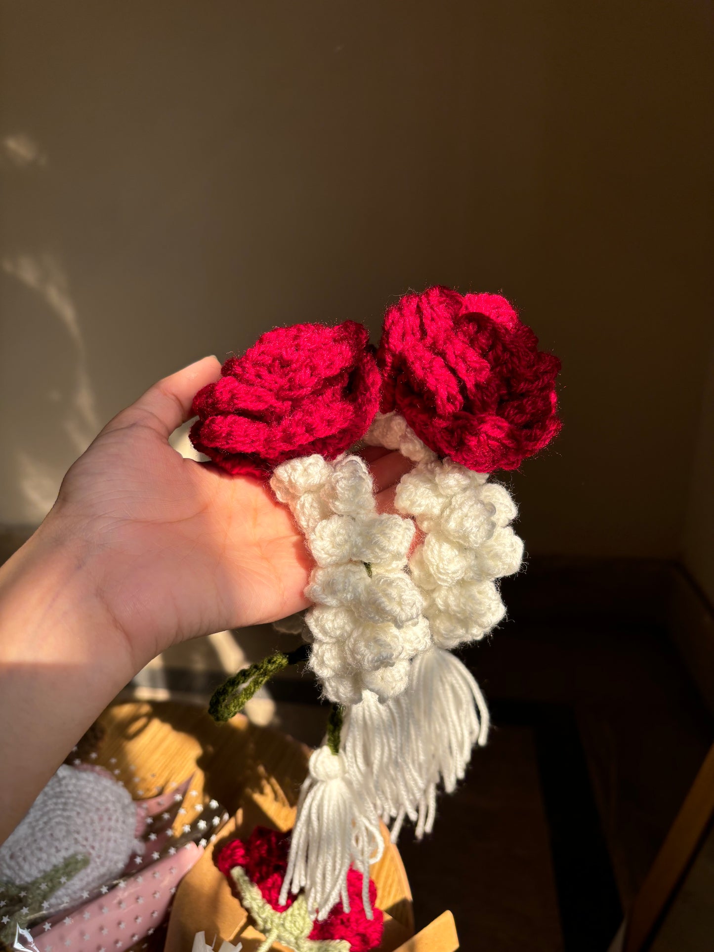 Crochet rose gajra pair