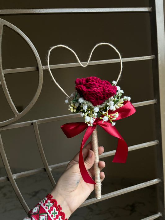 Crochet rose Nikkah pen