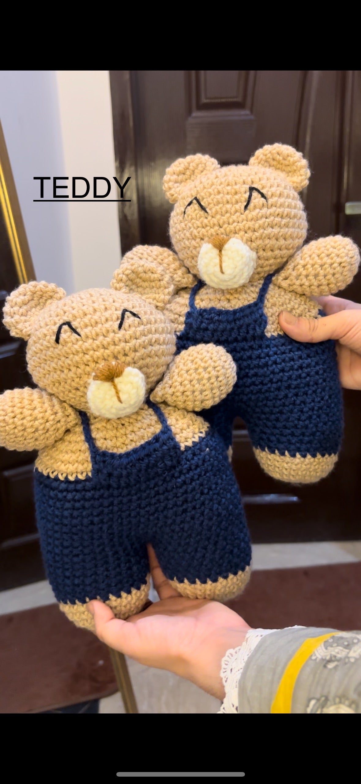 Crochet blue jumper teddy