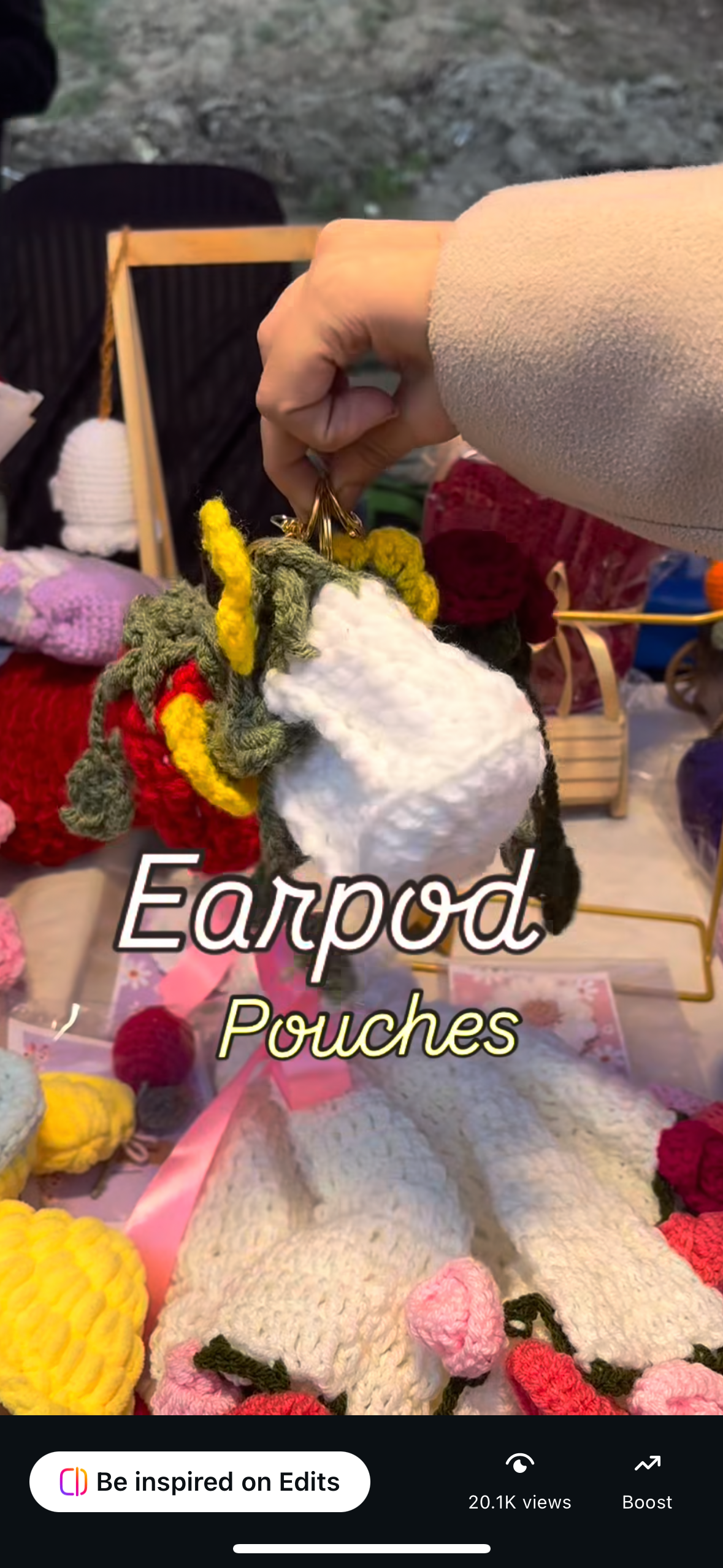 Crochet earpod / coin pouches