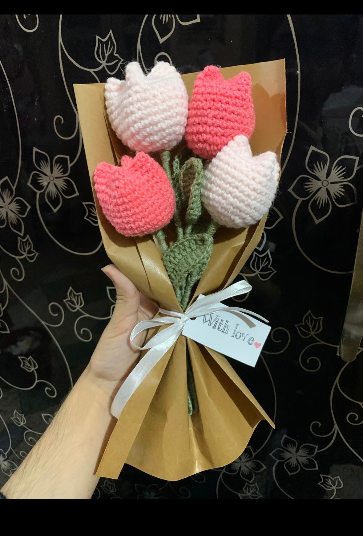 Crochet tulips bouquet