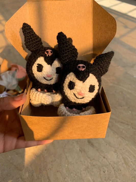 Crochet kuromi keychain/bag charm
