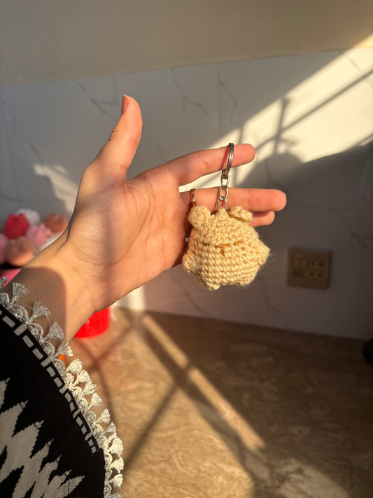 Crochet bear keychain