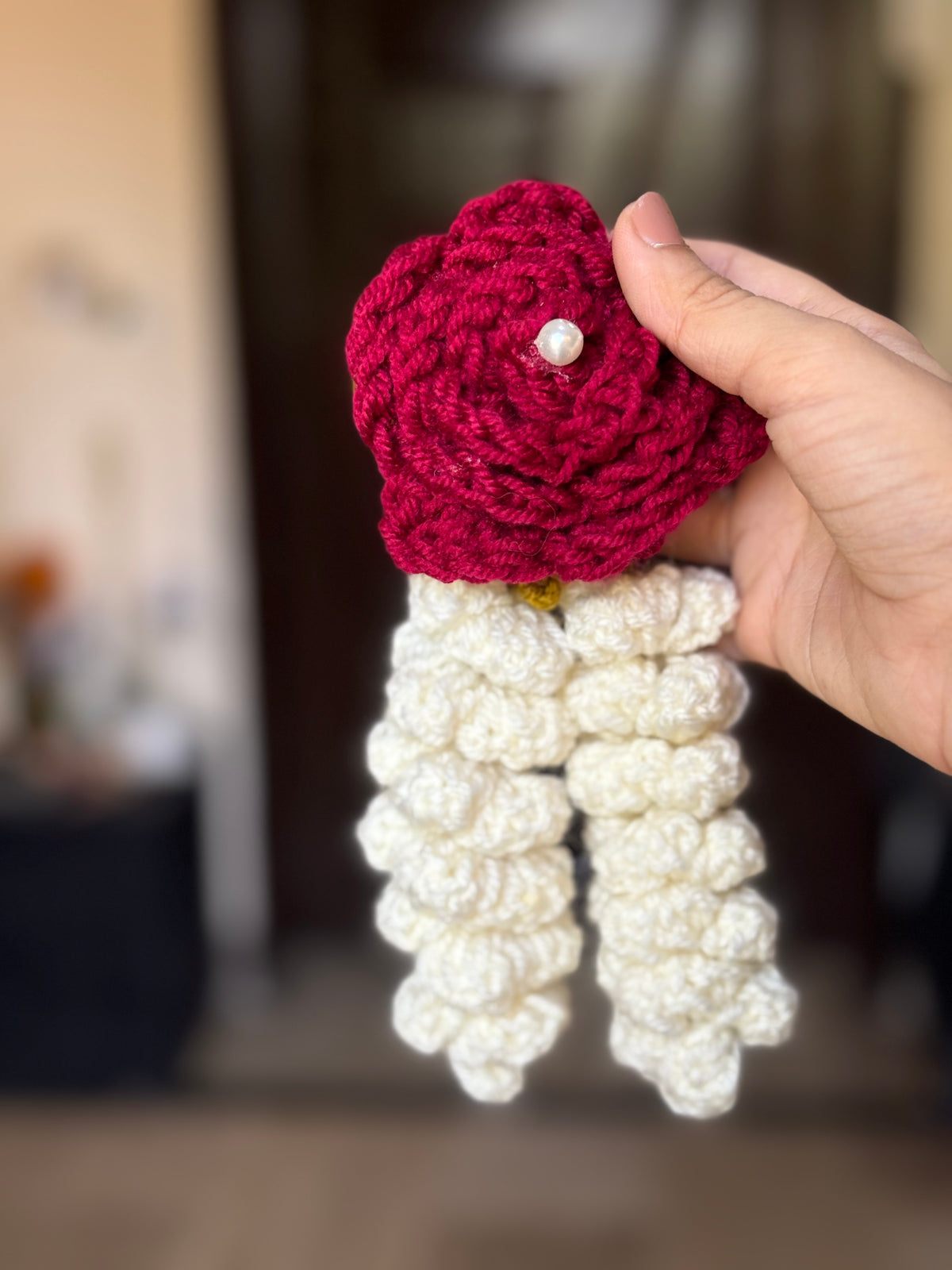 Crochet gajra hairpin